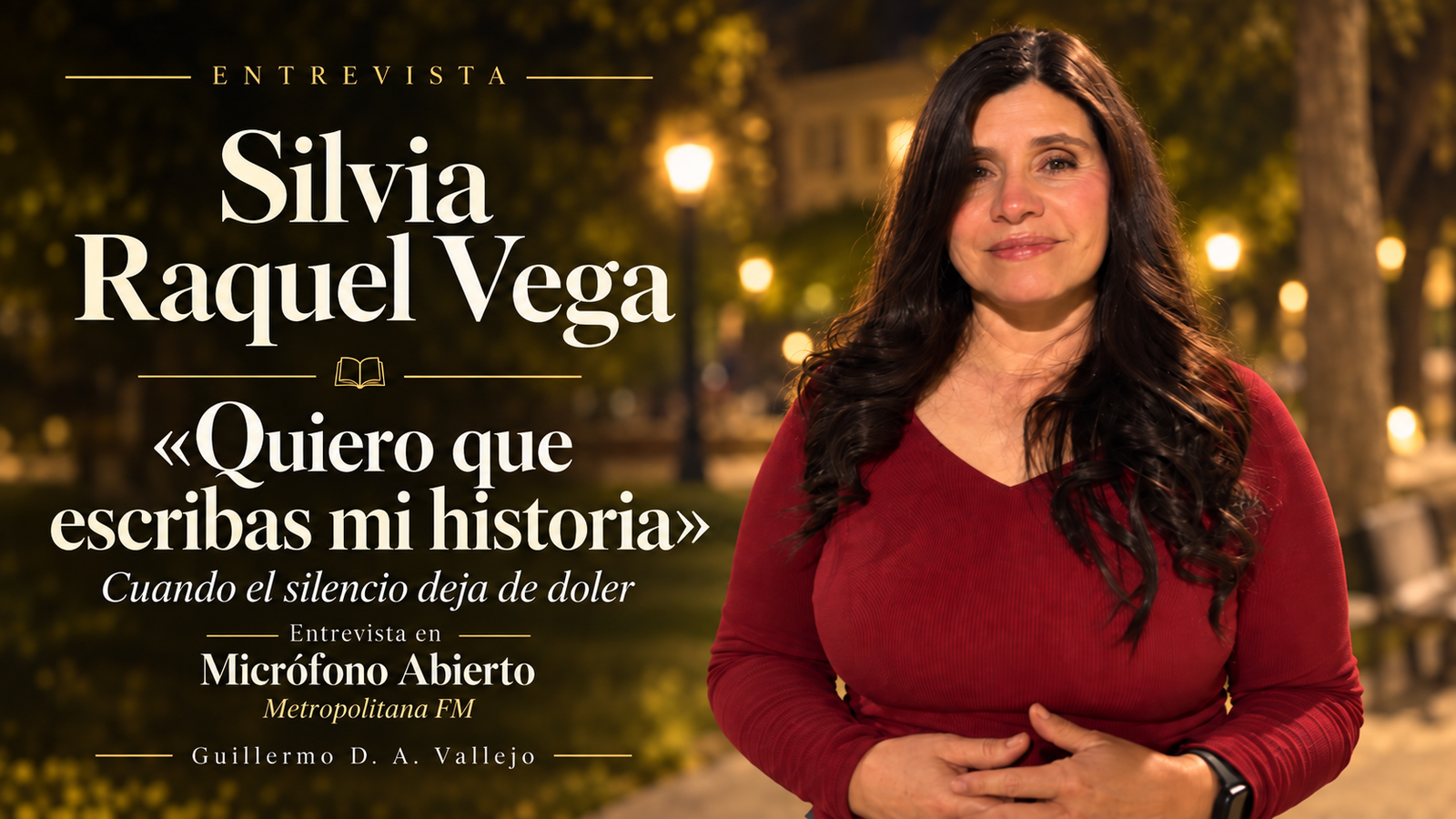 Silvia Raquel Vega en una entrevista sobre Cuando el silencio deja de doler