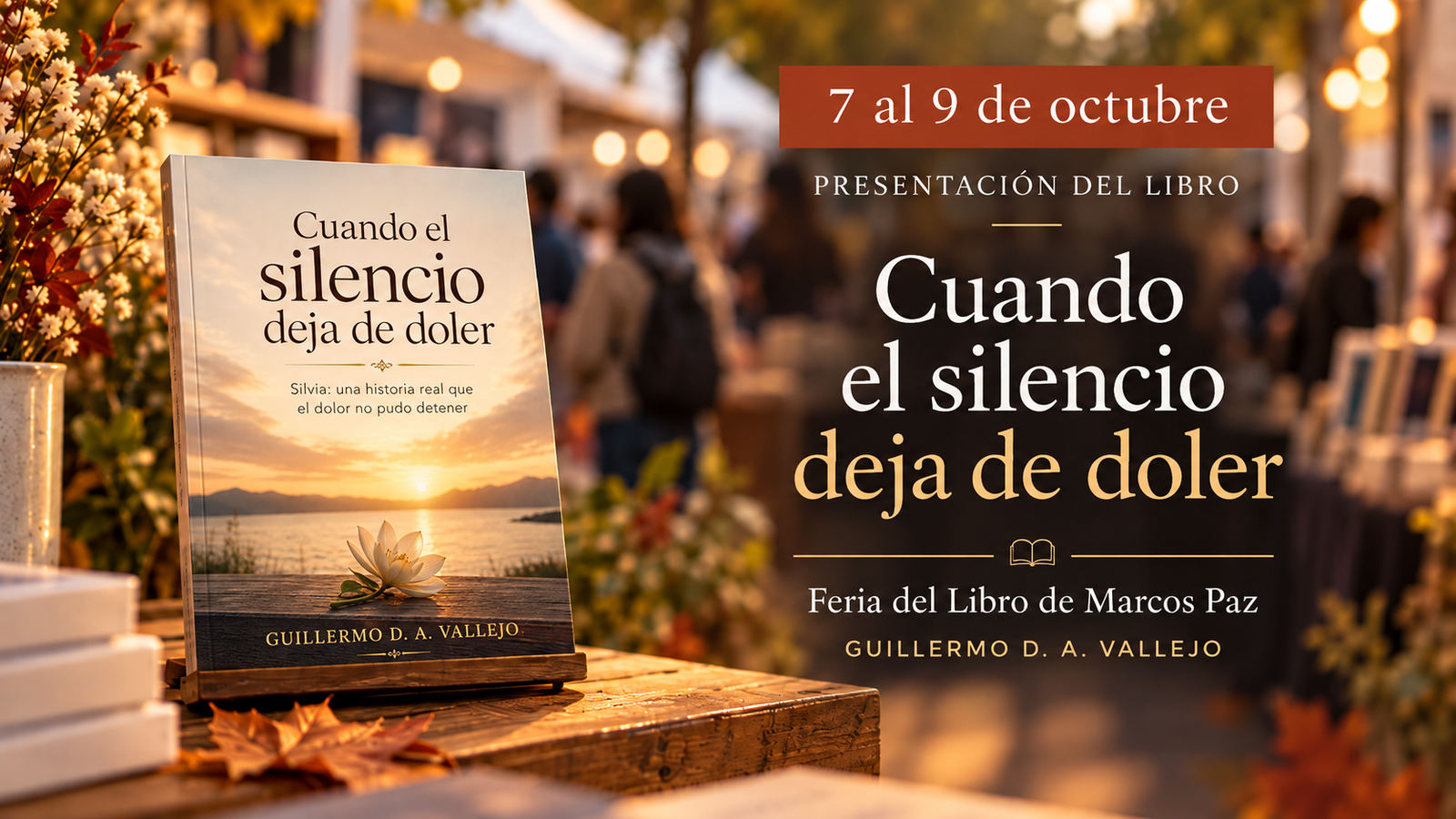 Presentación de Cuando el silencio deja de doler en la Feria del Libro de Marcos Paz